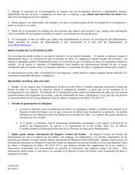 Formulario CANTS8/S Notificacion De Un Reporte Sobre Sospecha De Abuso Y/O Negligencia De Ninos - Illinois (Spanish), Page 2
