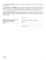 Formulario CANTS8/S Notificacion De Un Reporte Sobre Sospecha De Abuso Y/O Negligencia De Ninos - Illinois (Spanish), Page 4
