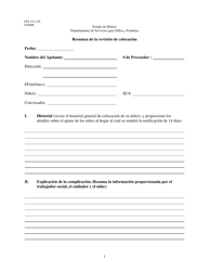 Formulario CFS151-C/S Resumen De La Revision De Colocacion - Illinois (Spanish)