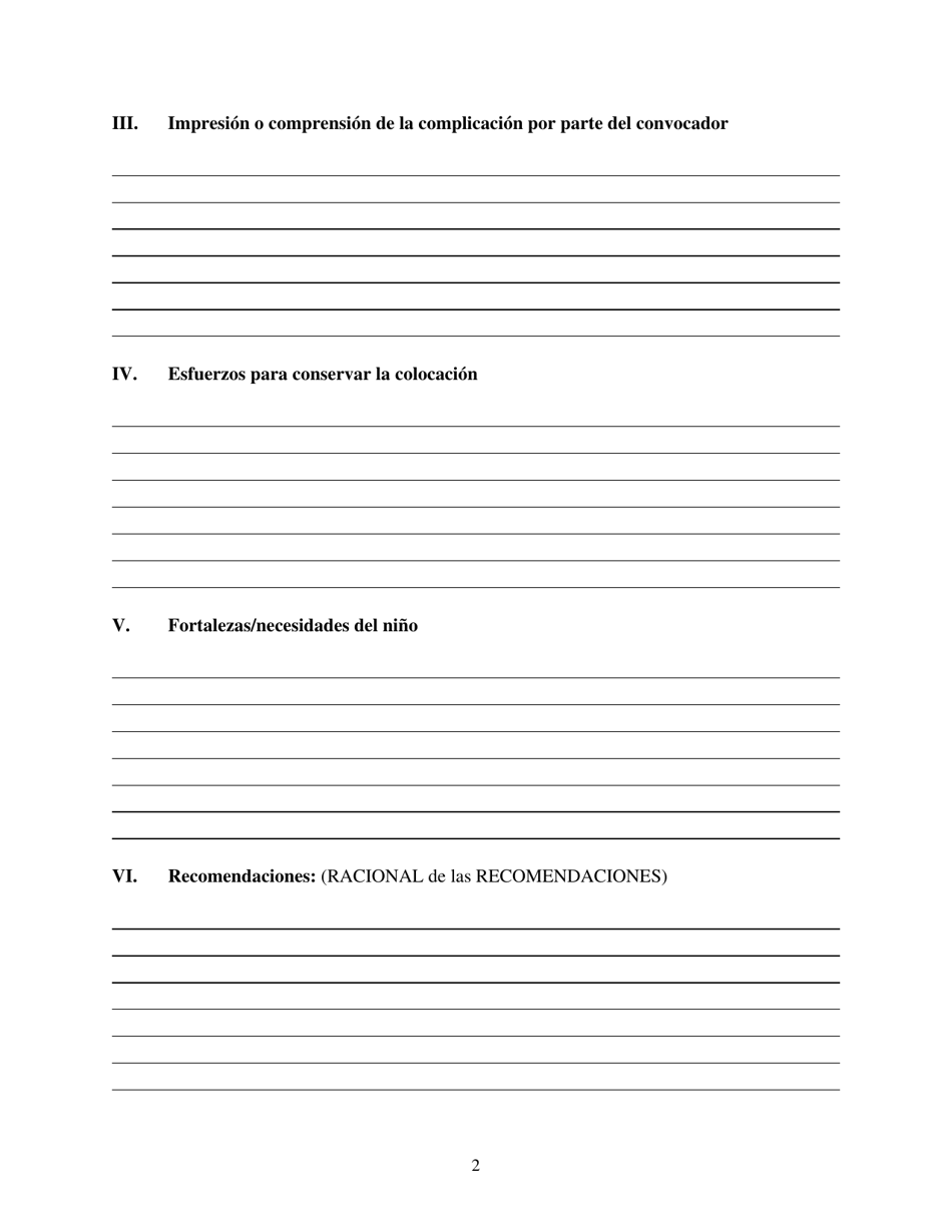 Formulario CFS151-C / S Resumen De La Revision De Colocacion - Illinois (Spanish), Page 2