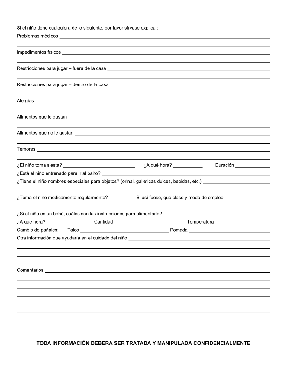 Formulario CFS428 / S Expediente De Informacion Del Nino - Illinois (Spanish), Page 2