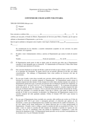 Document preview: Formulario CFS444/S Convenio De Colocacion Voluntaria - Illinois (Spanish)