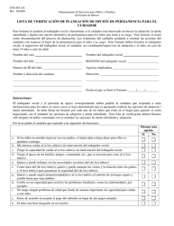 Document preview: Formulario CFS483-1/S Lista De Verificacion De Planeacion De Opcion De Permanencia Para El Cuidador - Illinois (Spanish)