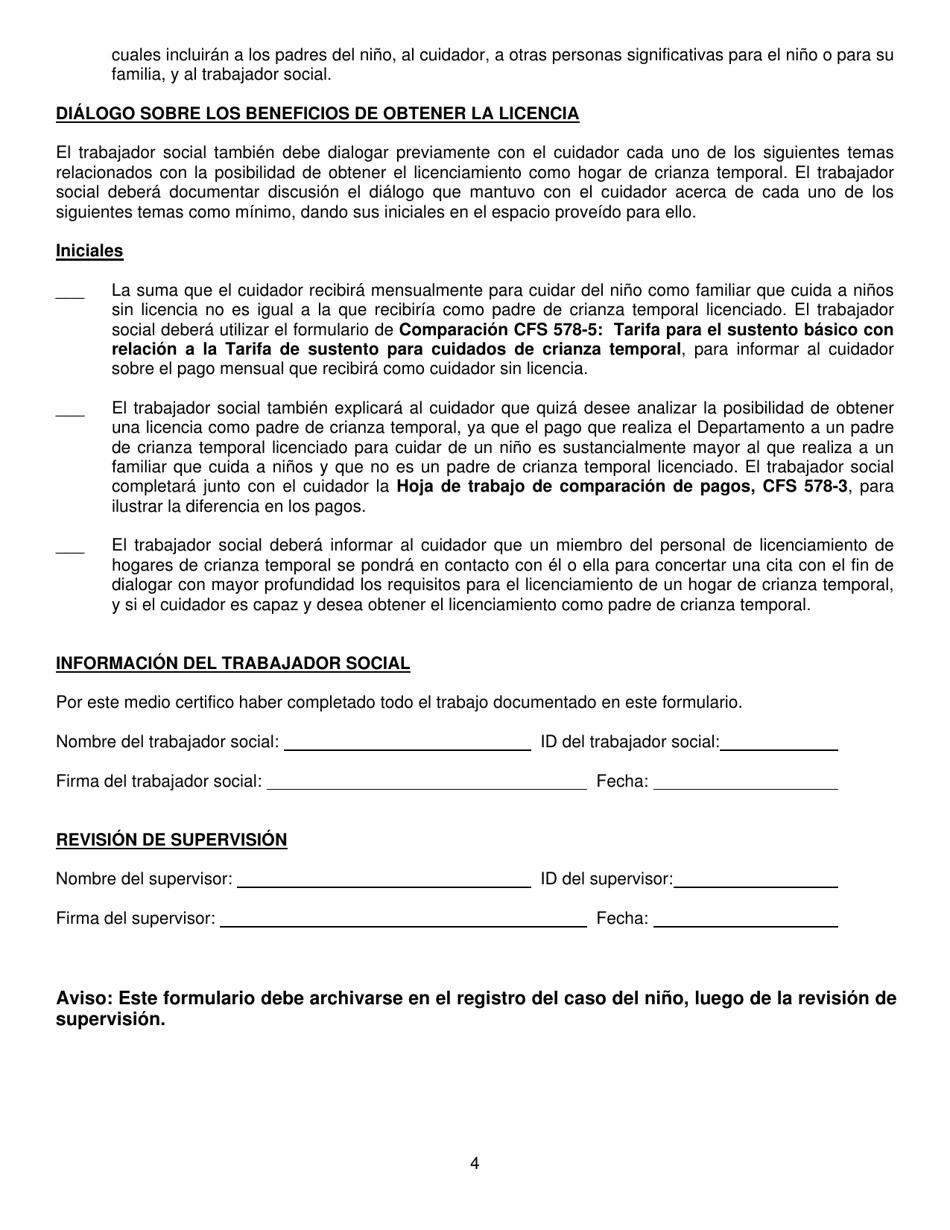 Formulario CFS578-2 / S Guia De Practica Para Una Nueva Colocacion Con Parientes - Illinois (Spanish), Page 4