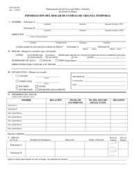 Formulario CFS506-F/S Informacion Del Hogar De Familia De Crianza Temporal - Illinois (Spanish)