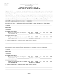 Document preview: Formulario CFS452-4/S Plan De Supervision Infantil Relacionada Al Negocio O Empleo - Illinois (Spanish)