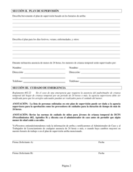 Formulario CFS452-4/S Plan De Supervision Infantil Relacionada Al Negocio O Empleo - Illinois (Spanish), Page 2