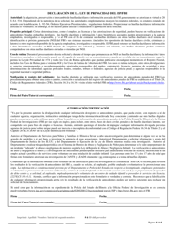 Formulario CFS718-B/S Autorizacion Para Verificacion De Antecedentes Para Cuidados De Menores De Edad - Illinois (Spanish), Page 4