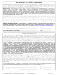 Formulario CFS718-A/S Autorizacion Para Verificacion De Antecedentes Para Cuidados De Crianza Y Adopcion - Illinois (Spanish), Page 3
