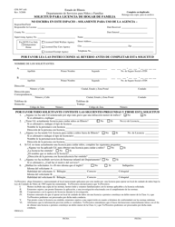 Formulario CFS597 A/S Solicitud Para Licencia De Hogar De Familia - Illinois (Spanish)