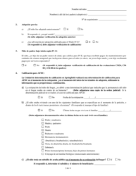 Formulario CFS1800 A-1/S Calificacion Para Asistencia De Adopcion Para Ninos Que No Estan Bajo La Responsabilidad Legal Del Departamento De Servicios Para Ninos Y Familias De Illinois - Illinois (Spanish), Page 2