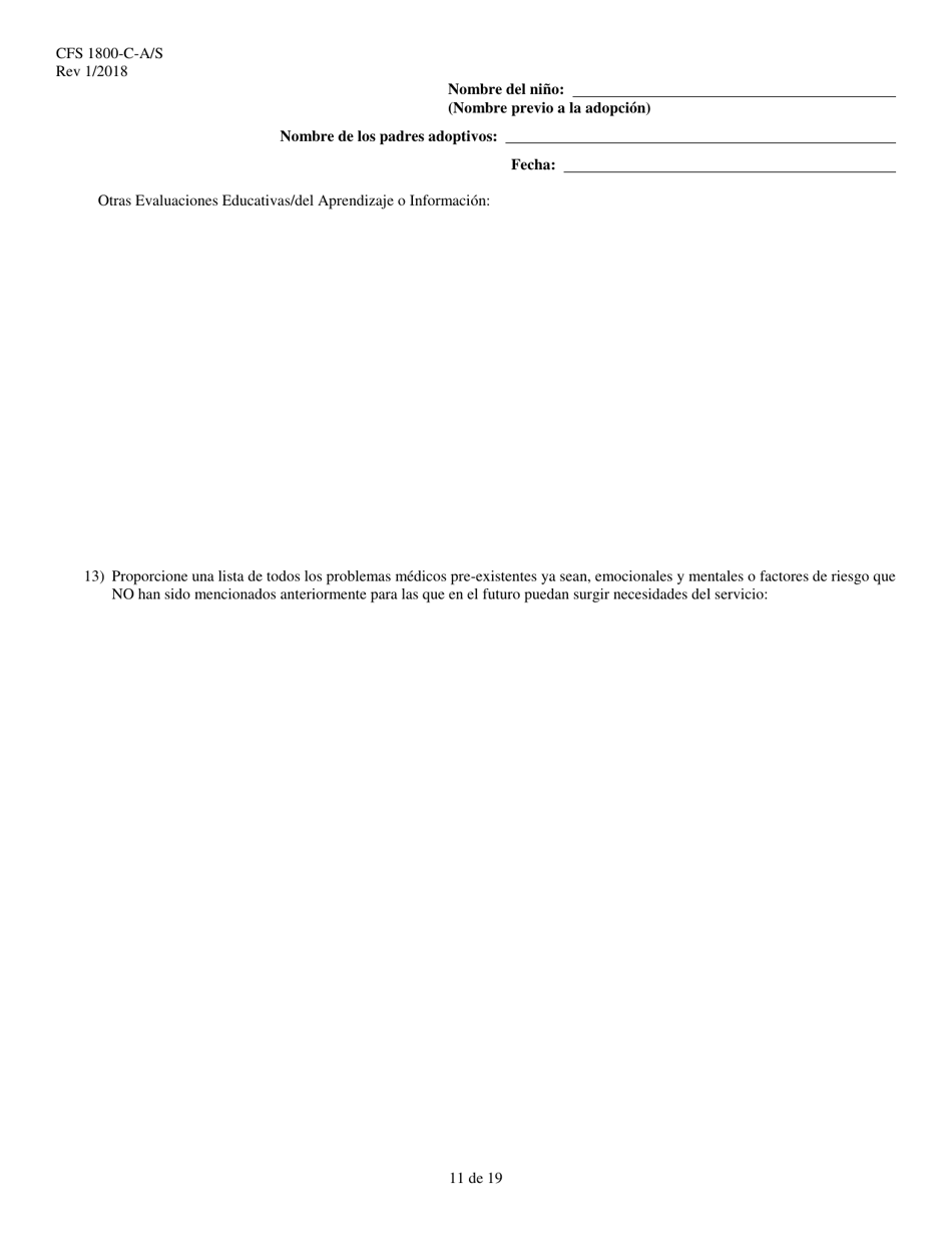 Formulario CFS1800-C-A / S Acuerdo De Asistencia Para La Adopcion - Illinois (Spanish), Page 11