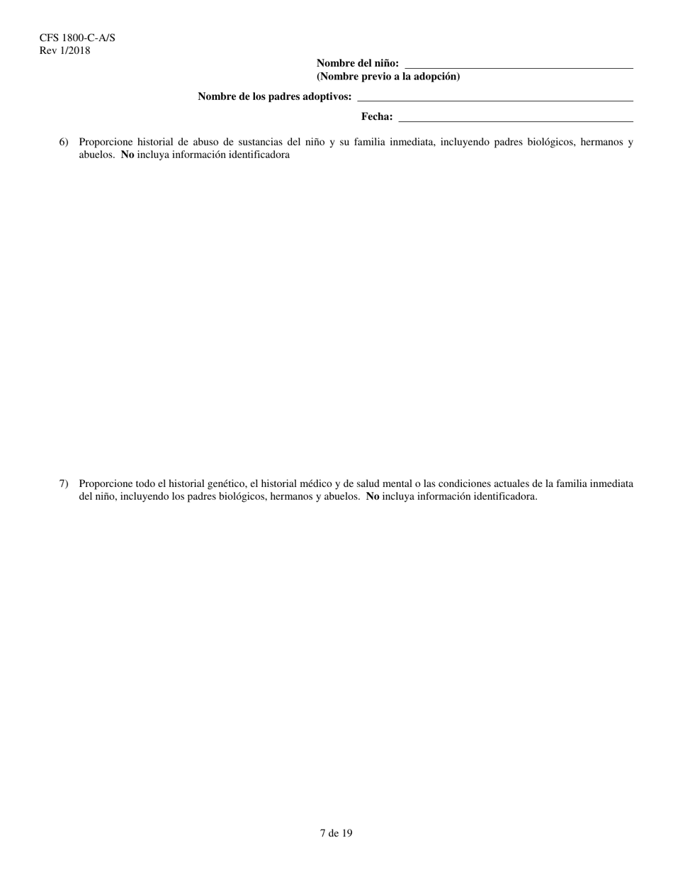 Formulario CFS1800-C-A / S Acuerdo De Asistencia Para La Adopcion - Illinois (Spanish), Page 7