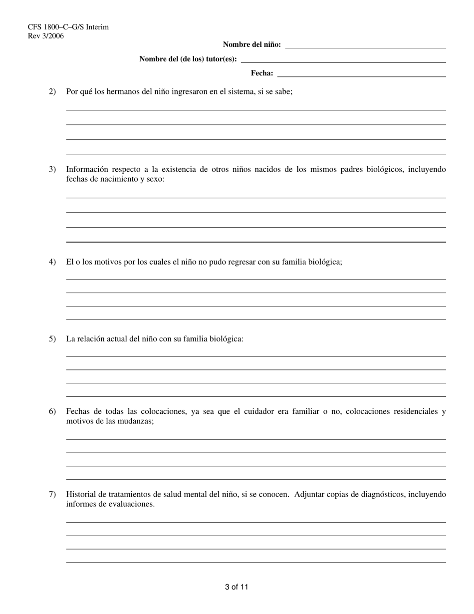 Formulario CFS1800-C-G / S INTERIM Acuerdo De Tutela Legal Subvencionada Provisional - Illinois (Spanish), Page 3