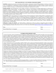 Formulario CFS718-D/S Autorizacion Para Verificacon De Antecedentes De Proveedores De Cuidado Infantil Sin Licencia/Exentos De Licencia - Illinois (Spanish), Page 3