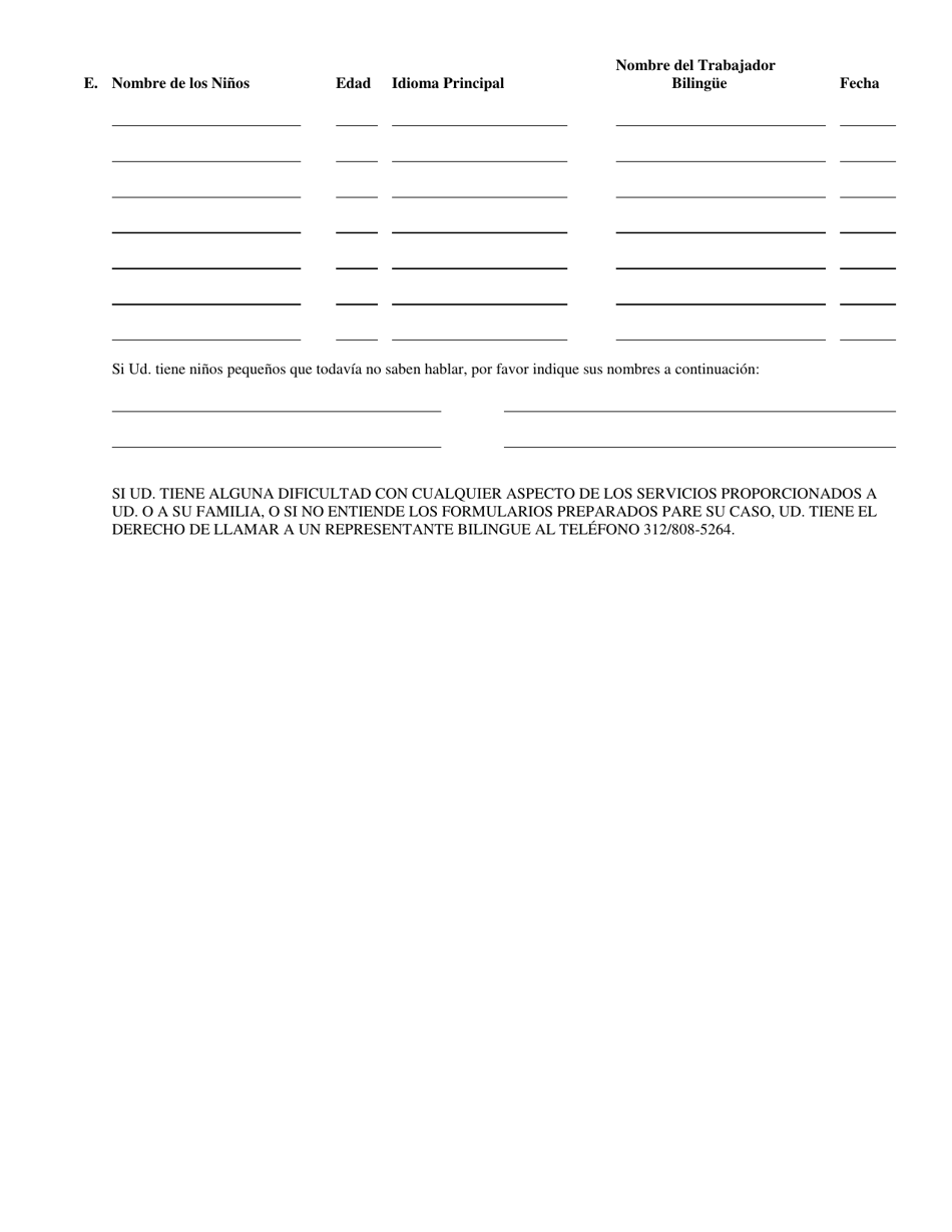 Formulario CFS1000-1 / S Formulario Para Determinar El Idioma Principal De Clientes Hispanos - Illinois (Spanish), Page 2