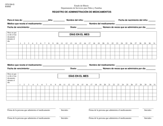 Formulario CFS534-S Registro De Administracion De Medicamentos - Illinois (Spanish)