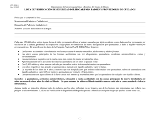 Document preview: Formulario CFS2026-S Lista De Verificacion De Seguridad Del Hogar Para Padres Y Proveedores De Cuidados - Illinois (Spanish)