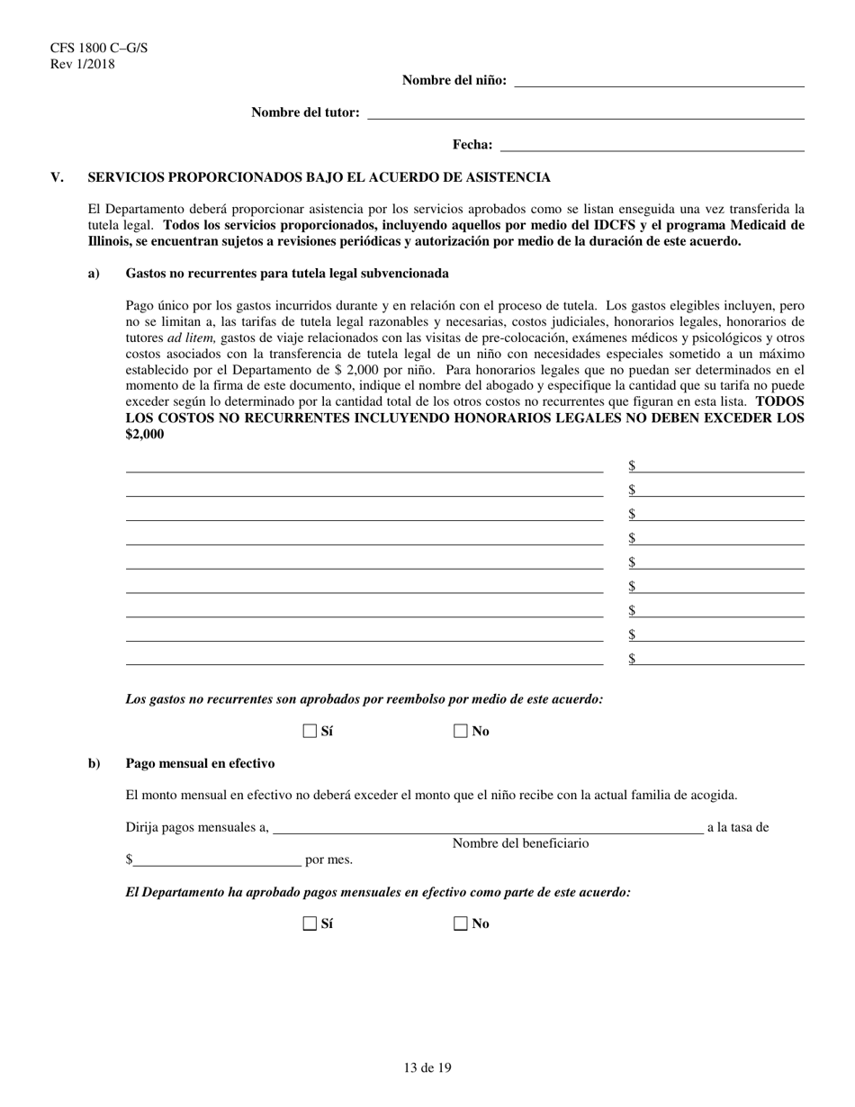 Formulario CFS1800 C-G / S Acuerdo De Tutela Legal Subvencionada - Illinois (Spanish), Page 13