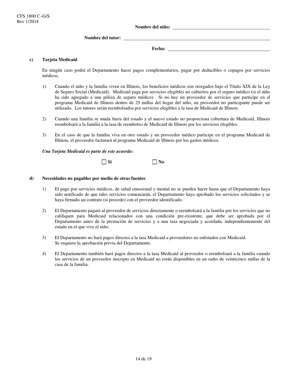 Formulario CFS1800 C-G / S Acuerdo De Tutela Legal Subvencionada - Illinois (Spanish), Page 14
