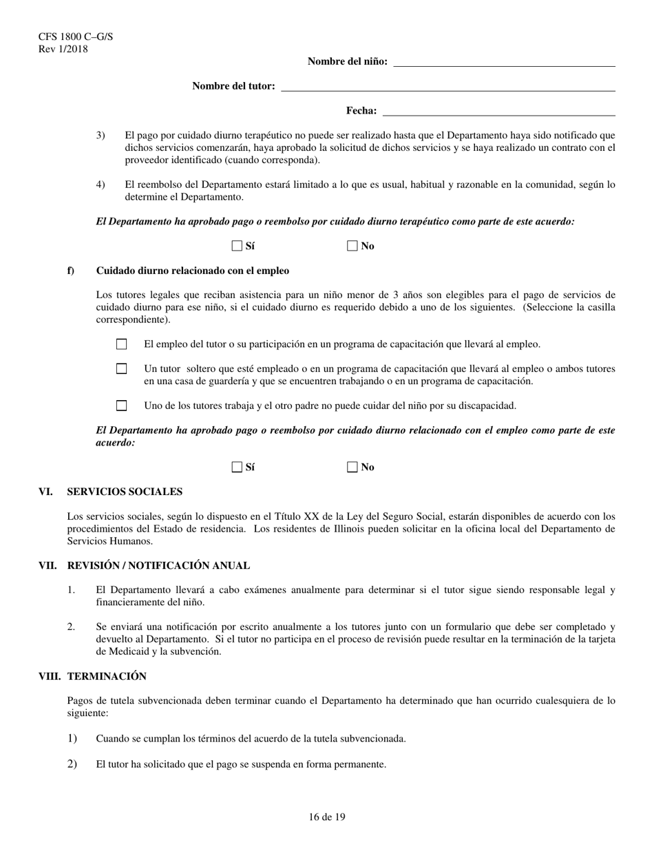 Formulario CFS1800 C-G / S Acuerdo De Tutela Legal Subvencionada - Illinois (Spanish), Page 16
