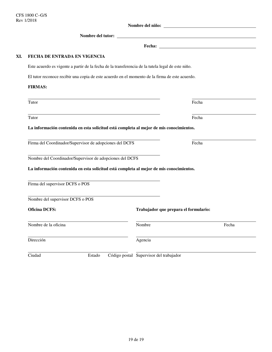 Formulario CFS1800 C-G / S Acuerdo De Tutela Legal Subvencionada - Illinois (Spanish), Page 19