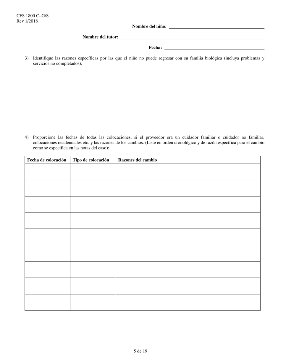 Formulario CFS1800 C-G / S Acuerdo De Tutela Legal Subvencionada - Illinois (Spanish), Page 5
