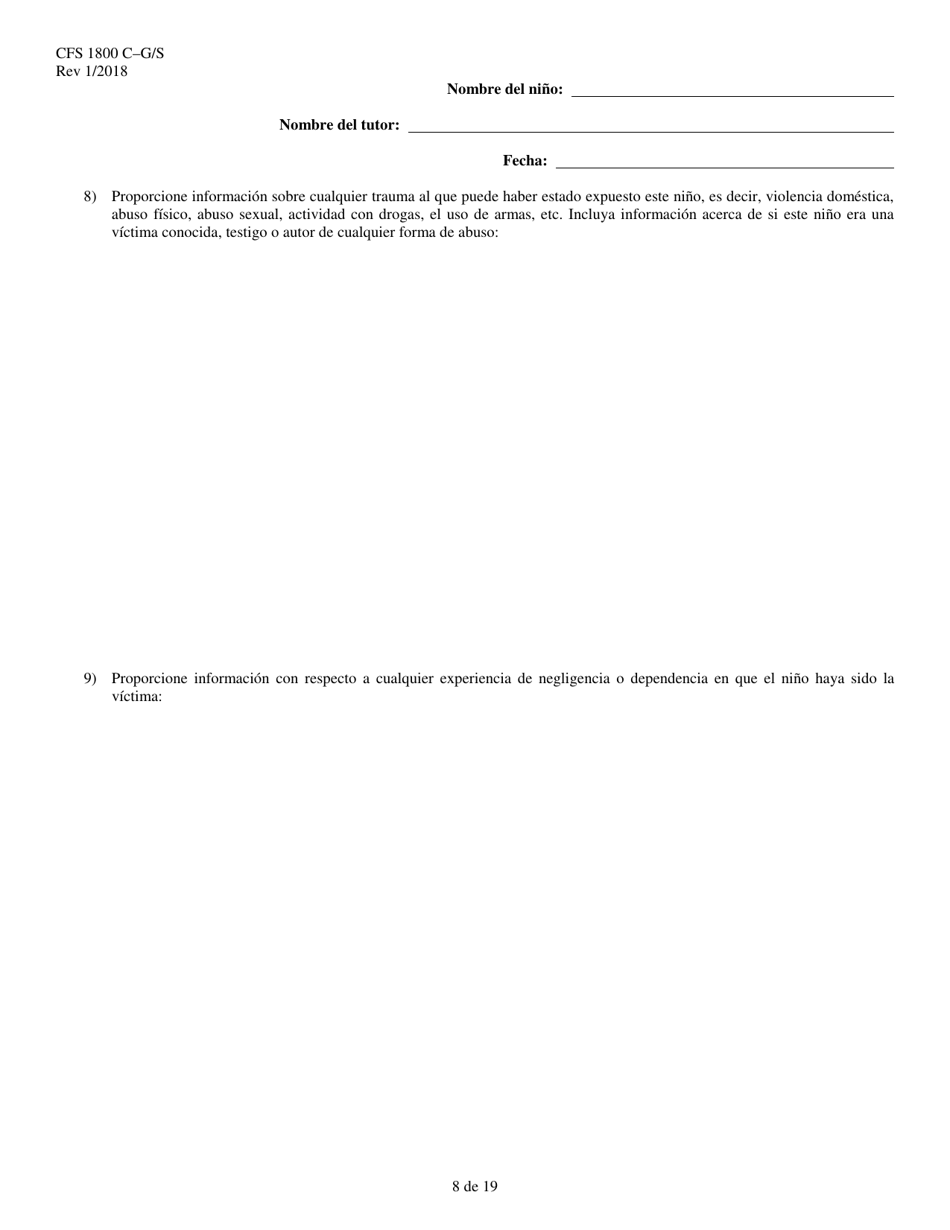 Formulario CFS1800 C-G / S Acuerdo De Tutela Legal Subvencionada - Illinois (Spanish), Page 8