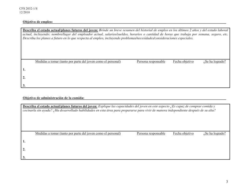 Formulario CFS2032-1 / S Plan De Transicion Orientado a Los Jovenes - Illinois (Spanish), Page 3