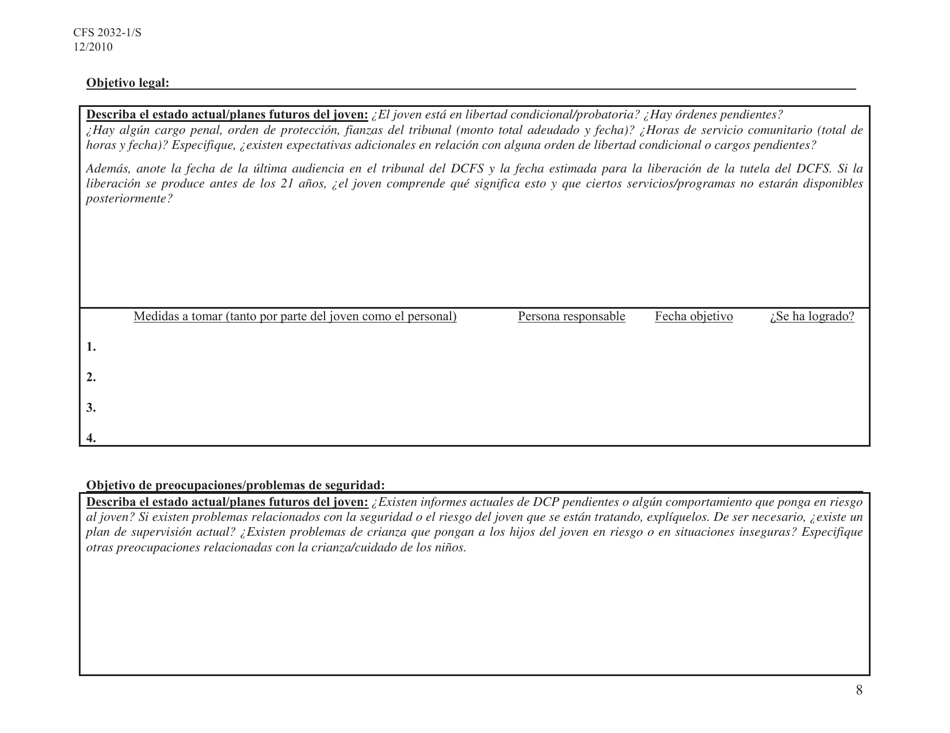 Formulario CFS2032-1 / S Plan De Transicion Orientado a Los Jovenes - Illinois (Spanish), Page 8