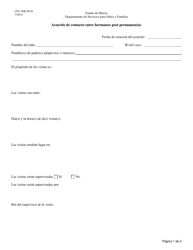 Formulario CFS1800-SC/S Acuerdo De Contacto Entre Hermanos Post Permanencia - Illinois (Spanish)
