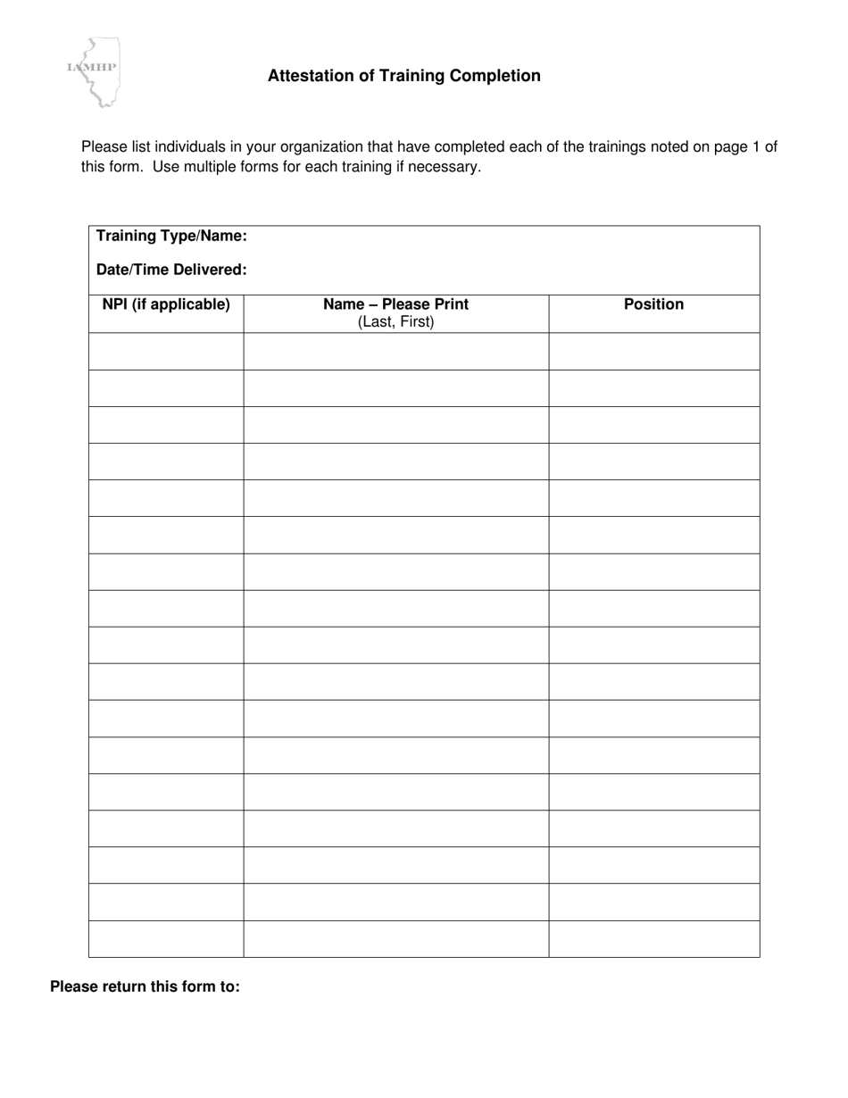 Attestation of Training Completion for Healthchoice and / or Mmai Participating Providers - Illinois, Page 2