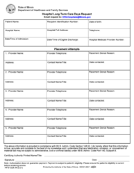 Form HFS1329 Hospital Long Term Care Days Request - Illinois