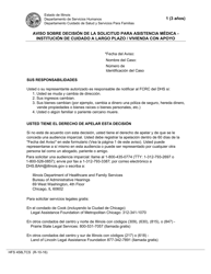 Document preview: Formulario HFS458LTCS Aviso Sobre Decision De La Solicitud Para Asistencia Medica - Illinois (Spanish)