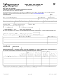Form OS-104 Certification of Compliance - Illinois Works Jobs Program Act - Illinois