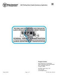 Document preview: Form TR CVP01 Rolling Stock Capital Assistance Application - Illinois