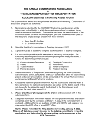 Kca/Kdot Partnering Nomination Form - Kansas