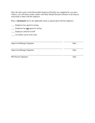 Form A Reasonable Suspicion Checklist for Safety Sensitive Positions - Kansas, Page 4
