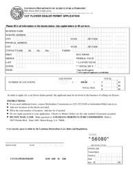 Form AES-56-08 Cut Flower Dealer Permit Application - Louisiana