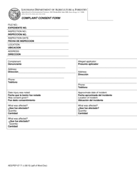 Form AES/PEP-07-71 Complaint Consent Form - Louisiana (English/Spanish)