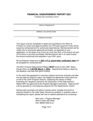 Document preview: Volunteer Fire Assistance (Vfa) Financial Disbursement Report - Louisiana, 2021