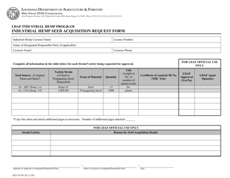Form AES-28-08 Industrial Hemp Seed Acquisition Request Form - Ldaf Industrial Hemp Program - Louisiana, Page 2