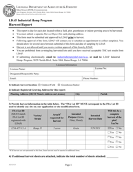 Document preview: Form AES-28-20 Harvest Report - Ldaf Industrial Hemp Program - Louisiana