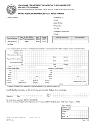 Document preview: Initial Pesticide/Pharmaceutical Registration - Louisiana