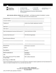 Document preview: Retailer Application for "lottery - Letter of Good Standing" (Logs) - Louisiana