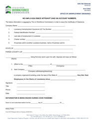 Form ES278 No Employees Affidavit (Never Had an Account Number) - Louisiana, Page 2