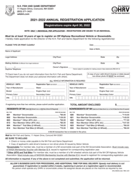 Form OHL18004A &quot;Annual Registration Application&quot; - New Hampshire, 2022
