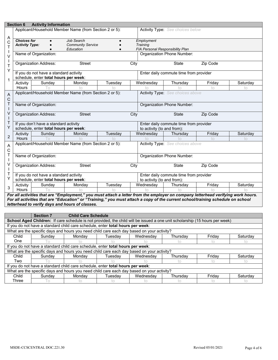 Maryland Application Redetermination For Child Care Download Fillable   Page 4 Thumb 950 