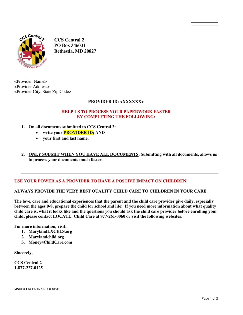 Voluntary Closure Days Request Form - Maryland, Page 1