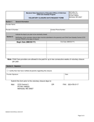 Voluntary Closure Days Request Form - Maryland, Page 2